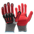 NMSAFETY working gloves  coated  nitrile sandy  , TPR chips anti impact gloves and anti Cut gloves